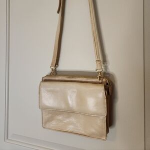 Tignanello Nude Leather Shoulder Crossbody Bag